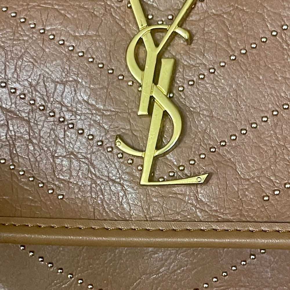 Yves Saint Laurent Brown Quilted Leather Shoulder Bag with Chain Strap - Picture 8 of 13